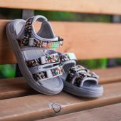 خرید صندل سه بند چريکی 7466B Lucky Kids طوسی