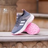 خرید کفش جورابی دو خط TOM 028 Tomkids طوسی-صورتی درجه یک