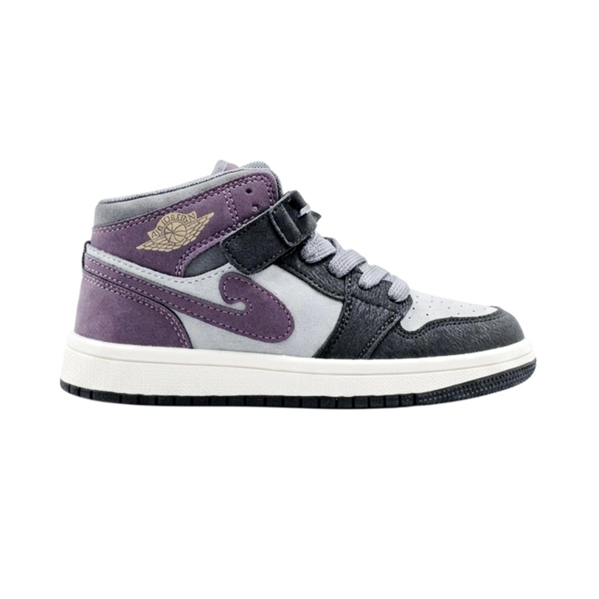nike-99012-deerway-black-purple-high-top1 نیم ساق کیفیت عالی طرح نایک مدل 99012 برند DeerWay مشکی - تصویر 1