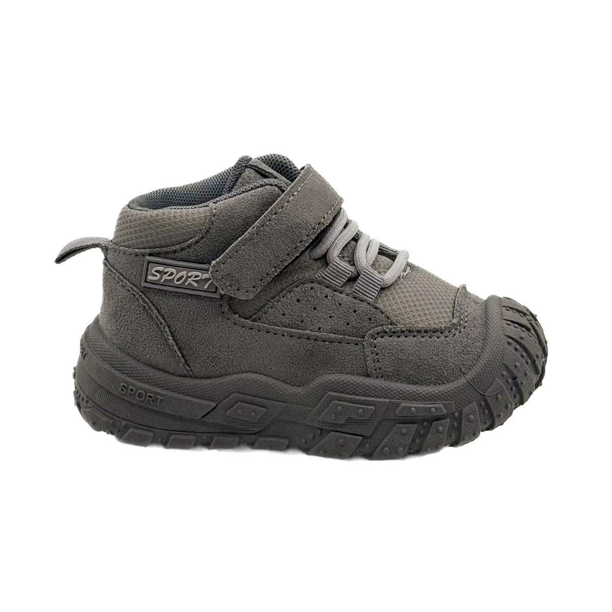 nim sag-sport-boy and girl-3691 Sport-tusi -1 نیم بوت بچگانه گرم و راحت جیر کد 3691 رنگ طوسی - تصویر 1